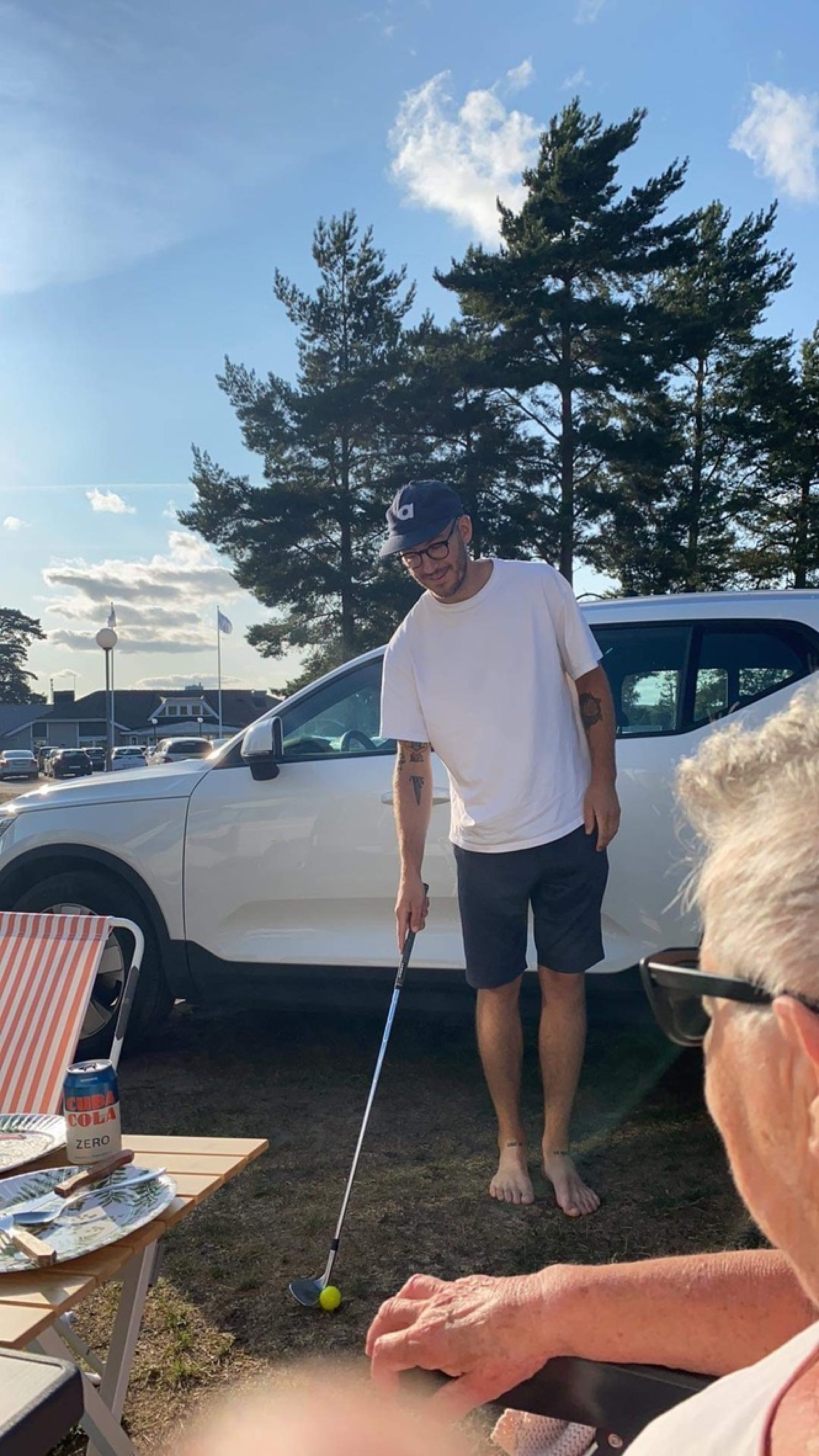 Victor playing golf